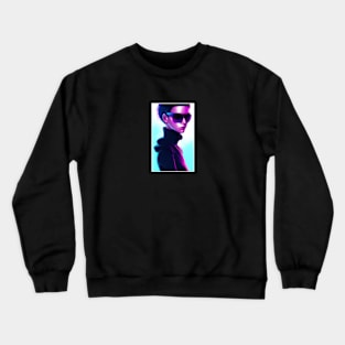 Synthwave - Sunglasses Boy 001 Crewneck Sweatshirt